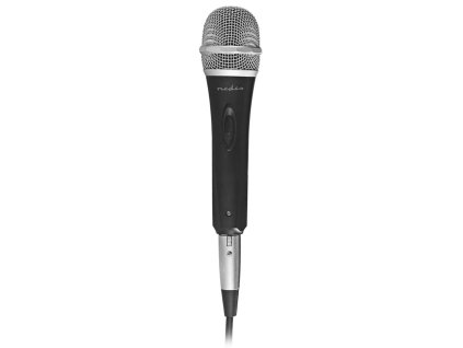 NEDIS kabelový mikrofon/ Kardioid/ odnímatelný kabel 5m/ 600 Ohm/ -72 dB/ jack 6.35 mm/ vypínač/ kov/ černo-šedý MPWD50BK
