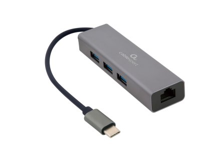 Gembird USB-C GBit adaptér + 3x USB 3.1 A-CMU3-LAN-01
