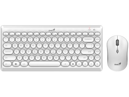 GENIUS LuxeMate Q8000 White/ Bezdrátový set 2,4GHz mini receiver/ USB/ bílá/ retro design/ CZ+SK layout 31340013412