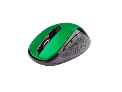 Myš C-TECH WLM-02, černo-zelená, bezdrôtová, 1600DPI, 6 tlačidiel, USB nano receiver WLM-02G
