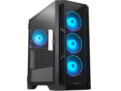 CHIEFTEC skříň APEX, E-ATX, 1x USB-C 3.2, 2x USB 3.0, 4x 120mm ARGB Fan, ARGB Hub, černá GA-01B-TG-OP