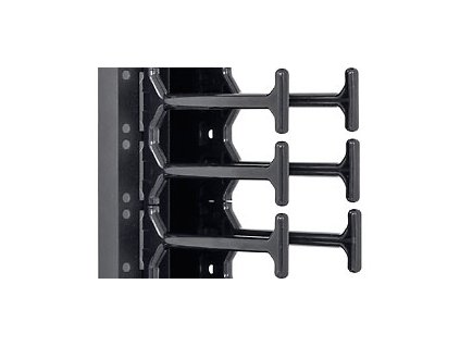 19'' vyväzovací panel 42U - Hrebeň, dvojradový čierny RAB-VP-H42-X1