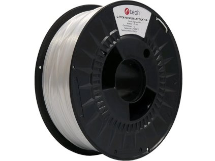 C-TECH Tisková struna (filament) PREMIUM LINE, Silk PLA, dopravní bílá, RAL9003, 1,75mm, 1kg 3DF-P-SPLA1.75-9003