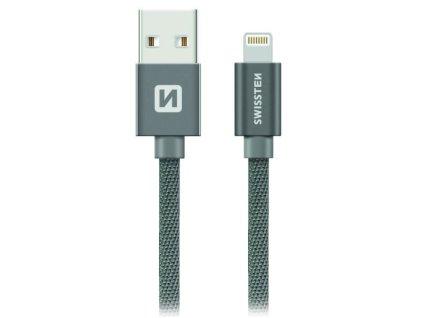 Swissten Datový Kabel Textile Usb / Lightning 1,2 M Šedý 71523202