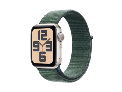 Apple Watch SE GPS 40mm Starlight Aluminium Case with Lake Green Sport Loop MXEH3QC/A