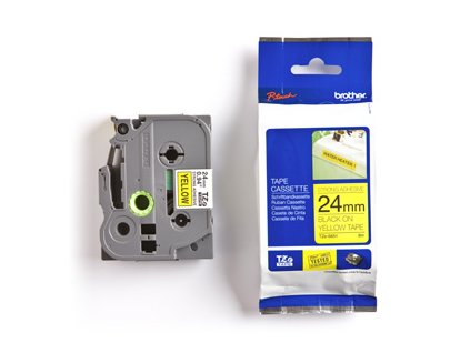 páska BROTHER TZS651 čierne písmo, žltá páska extra lepivá ADHESIVE Tape (24mm) TZES651