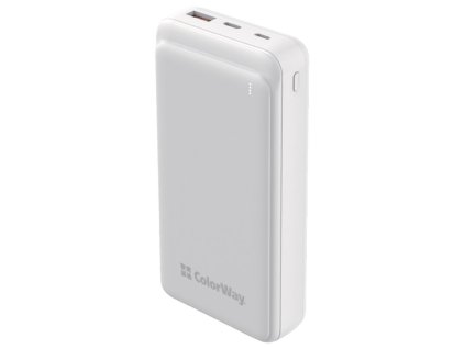 COLORWAY powerbanka/ 20 000mAh/ USB QC3.0/ USB-C Power Delivery 20W/ Micro-USB/ Bílá CW-PB200LPG3WT-PD