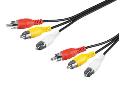 PremiumCord Kábel 3x CINCH-3x CINCH M/M 5m kjackcmm3-5