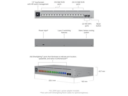 Ubiquiti UniFi switch Gen2 USW-PRO-MAX-16 Layer3 12x 1Gbps 4x 2,5Gbps + 2x SFP+Ubiquiti UniFi switch Gen2 USW-PRO-MAX-16 Layer3 USW-PRO-MAX-16