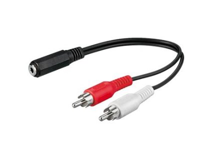PremiumCord Kábel Jack 3.5mm-2xCINCH F/M 20cm kjackcinb02