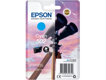 EPSON singlepack,Cyan 502,Ink,štandard C13T02V24010