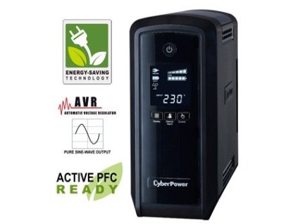 CyberPower PFC SineWave LCD GP UPS 900VA/540W, zásuvky Schuko CP900EPFCLCD