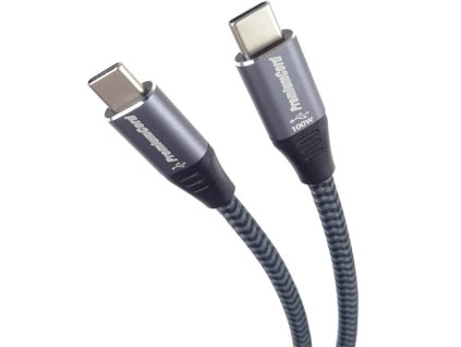 PremiumCord Kabel USB-C samec - USB-C samec, hliníkové krytky konektorov, bavlnený oplet, 1,5m ku31cw15