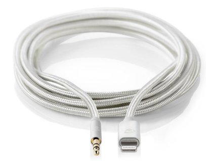 NEDIS PROFIGOLD Apple Lightning 8pin kabel s adaptérem/ Apple Lightning zástrčka – 3,5 mm jack zástrčka/ nylon/ BOX/ 1m CCTB39940AL10