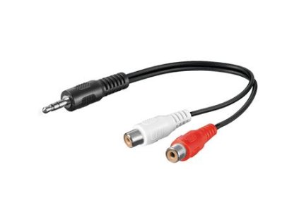 PremiumCord Kábel Jack 3.5mm-2xCINCH M/F 20cm kjackcinf02