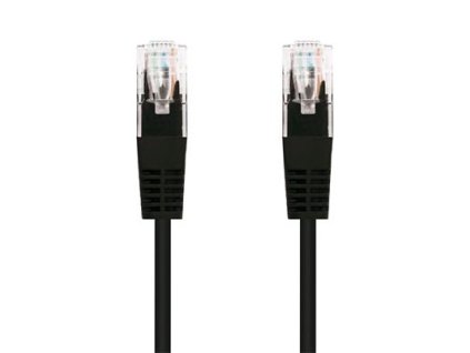 Kábel C-TECH patchcord Cat5e, UTP, čierny, 5m CB-PP5-5BK