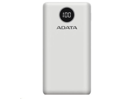 ADATA PowerBank P20000QCD - externá batéria pre mobilný telefón/tablet 20000mAh, 2,1A, biela (74Wh) AP20000QCD-DGT-CWH