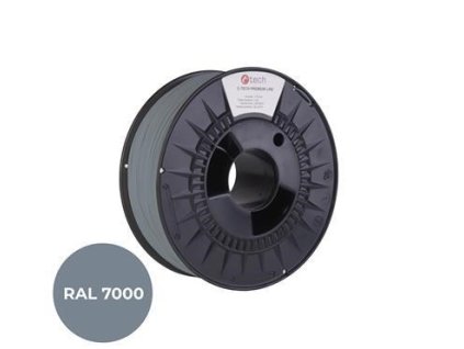 C-TECH Tisková struna (filament) PREMIUM LINE, PLA, veverčí šedá, RAL7000, 1,75mm, 1kg 3DF-P-PLA1.75-7000
