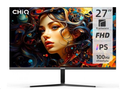 CHiQ 27" UltraSlim monitor 27F650R FHD, 100 Hz, Frameless, repro, černý 27F650R