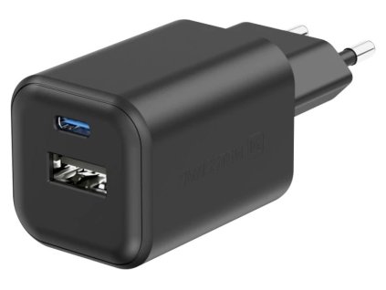 Swissten síťový adaptér gan 1x usb-c 45w pd + 1x usb-a 18w qc černý 22071310