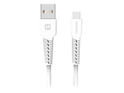 Swissten TPU nabíjecí kabel USB / USB-C 1,0 M BÍLÝ 71505531
