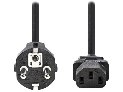 NEDIS napájecí kabel 230V/ přípojný 10A/ konektor IEC-320-C13/ přímá zástrčka Schuko/ černý/ bulk/ 2m CEGL10030BK20