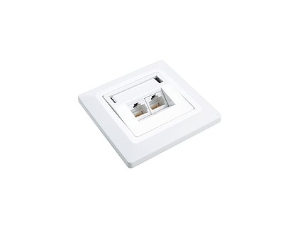 Zásuvka Solarix CAT6 UTP 2 x RJ45 pod omietku biela 23100093