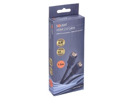 Solight HDMI kábel s Ethernetom, HDMI 2.0 A konektor - HDMI 2.0 A konektor, blister, 1,5m SSV12215