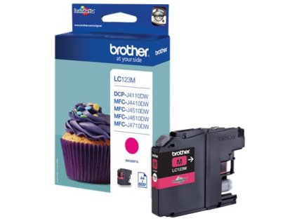kazeta BROTHER LC-123 Magenta DCP-J4110DW, MFC-J4410DW/J4510DW/J4610DW/J4710DW (600 str.) LC123M