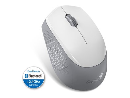 GENIUS NX-8000S BT/ duální Bluetooth + 2,4GHz/ 1200 dpi/ bezdrátová/ tichá/ bílošedá 31030034400