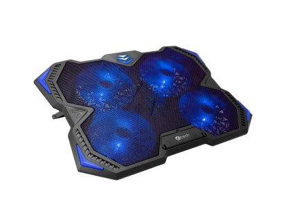 Chladiaca podložka C-TECH Zefyros (GCP-01B), casual gaming, 17,3'', modré podsvietenie, regulácia otáčok GCP-01B