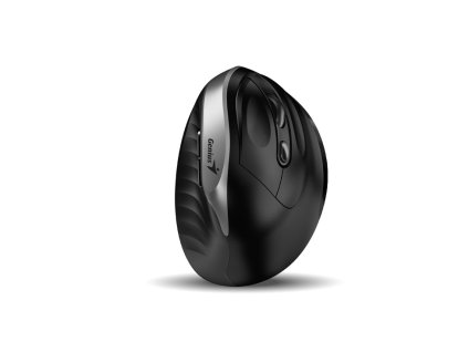 Genius Ergo 8250S/Vertikálna/Optická/Pre pravákov/1 600 DPI/Bezdrôtová USB/Čierna-strieborná 31030031401