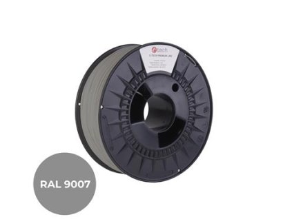 Tlačová struna (filament) C-TECH PREMIUM LINE, PLA, šedý hliník, RAL9007, 1,75 mm, 1kg 3DF-P-PLA1.75-9007