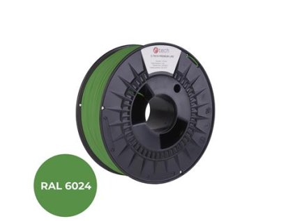 Tlačová struna (filament) C-TECH PREMIUM LINE, PETG, dopravná zelená, RAL6024, 1,75mm, 1kg 3DF-P-PETG1.75-6024
