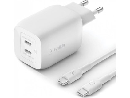 Belkin 65W GaN napájací adaptér 2xUSB-C+100W kábel WCH013vf2MWH-B6