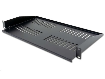 XtendLan 19" předsunutá police s perforací 1U/280mm, nosnost 25kg, černá CPOLIC1U28-B-P
