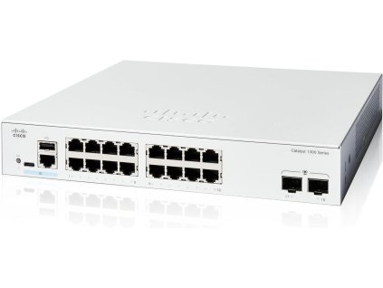 Cisco Catalyst switch C1300-16T-2G (16xGbE,2xSFP,fanless) - REFRESH C1300-16T-2G-RF