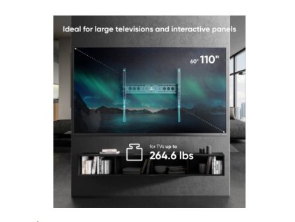 ONKRON sklopný držiak na TV na stenu pre 60" až 110-palcové obrazovky 24" do 120,2 kg, čierny,VESA: 200x200 - 900x600 UT12-B