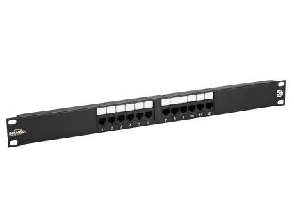Solarix 19" Patch panel 12 x RJ45 CAT5E UTP 150 MHz černý 1U, SX12-5E-UTP-BK 24000120