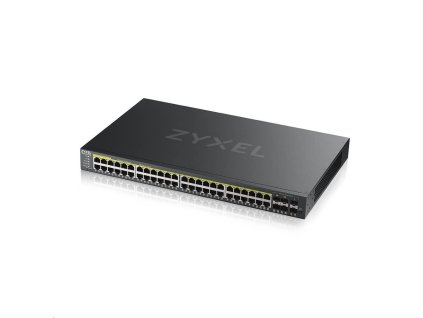 Zyxel GS2220-50HP 50-portový gigabitový PoE manažovaný L2 switch, 44x gigabitový RJ45, 4x gigabitový RJ45/SFP, 2x SFP, GS2220-50HP-EU0101F