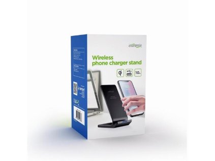 Gembird bezdrôtová Qi nabíjačka pre smartfóny integrovaná v stojane, 10W, čierna EG-WPC10-02