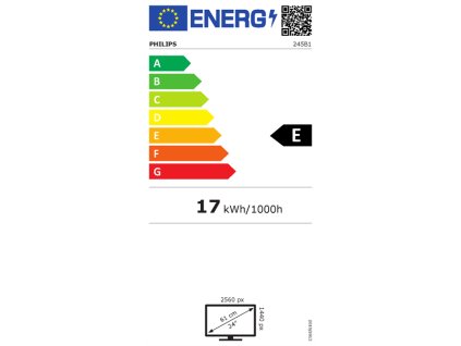 Philips 245B1/00 23.8" IPS LED 2560x1440 50 000 000:1 4ms 250cd DP HDMI DVI USB pivot repro cierny 245B1/00