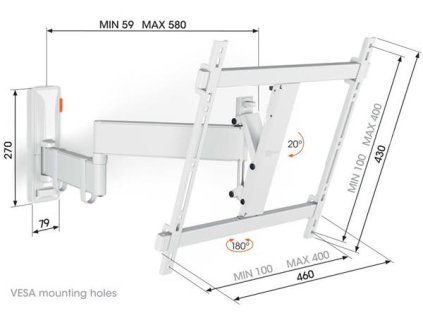 Vogels COMFORT TVM3443W TV rameno 3 kĺby M pre TV 32-65" TVM3443W