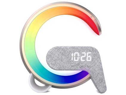 IMMAX LED relaxační lampička FLAMINGO/ Qi nabíjení/ budík/ RGB/ 300lm/ USB výstup/ BT 5.1/ zlatá 08986L