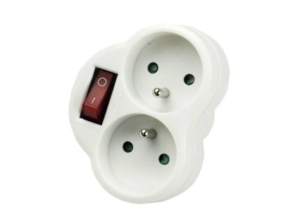 Konnoc DX-R2S rozbočka dvojzásuvka s vypínačem 434003,00