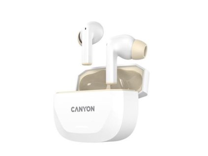 Canyon Hexagon 7, True Wireless Stereo Bluetooth 5.4 slúchadlá do uší. ANC, ENC funkcie, výdrž 27 hod, béžovo-biele CNS-TWS7WB