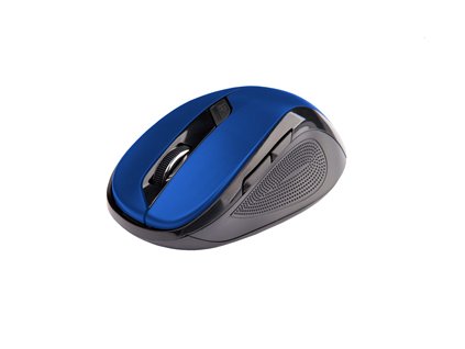 Myš C-TECH WLM-02, černo-modrá, bezdrôtová, 1600DPI, 6 tlačidiel, USB nano receiver WLM-02B