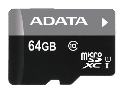 Adata/micro SD/64GB/UHS-I U1 / Class 10/+ Adaptér AUSDX64GUICL10-RA1