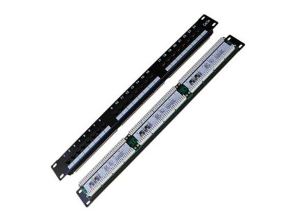 DATACOM Patch panel 19" UTP 24 port CAT5E LSA 1U BK (3x8p) 3021