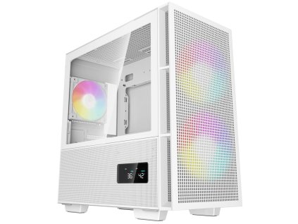 DEEPCOOL skříň CH360 Digital / mATX / 140mm +120 mm fan / USB 3.0 / USB-C / mesh panel / prosklená bočnice / bílá R-CH360-WHAPE3D-G-1